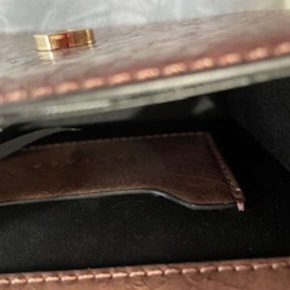 TOPSHOP Small Blush Pink Crossover Vegan Leather with Gold Chain Strap - Picture 6 of 6